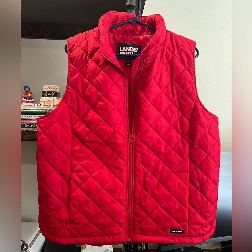 Lands end light puffer vest - red